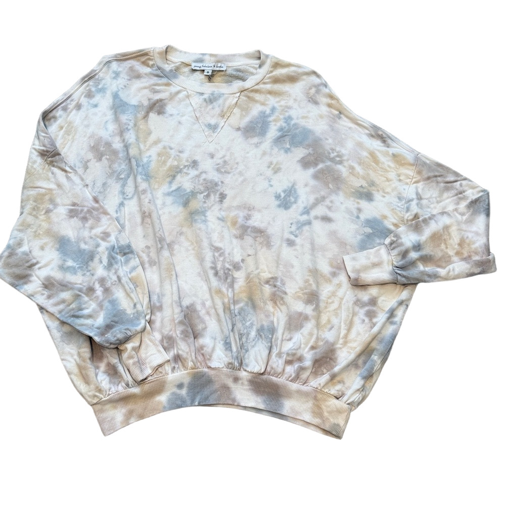 Young Fabulous & Broke Tie Dye Brown /Blue Batwing Top sz S
